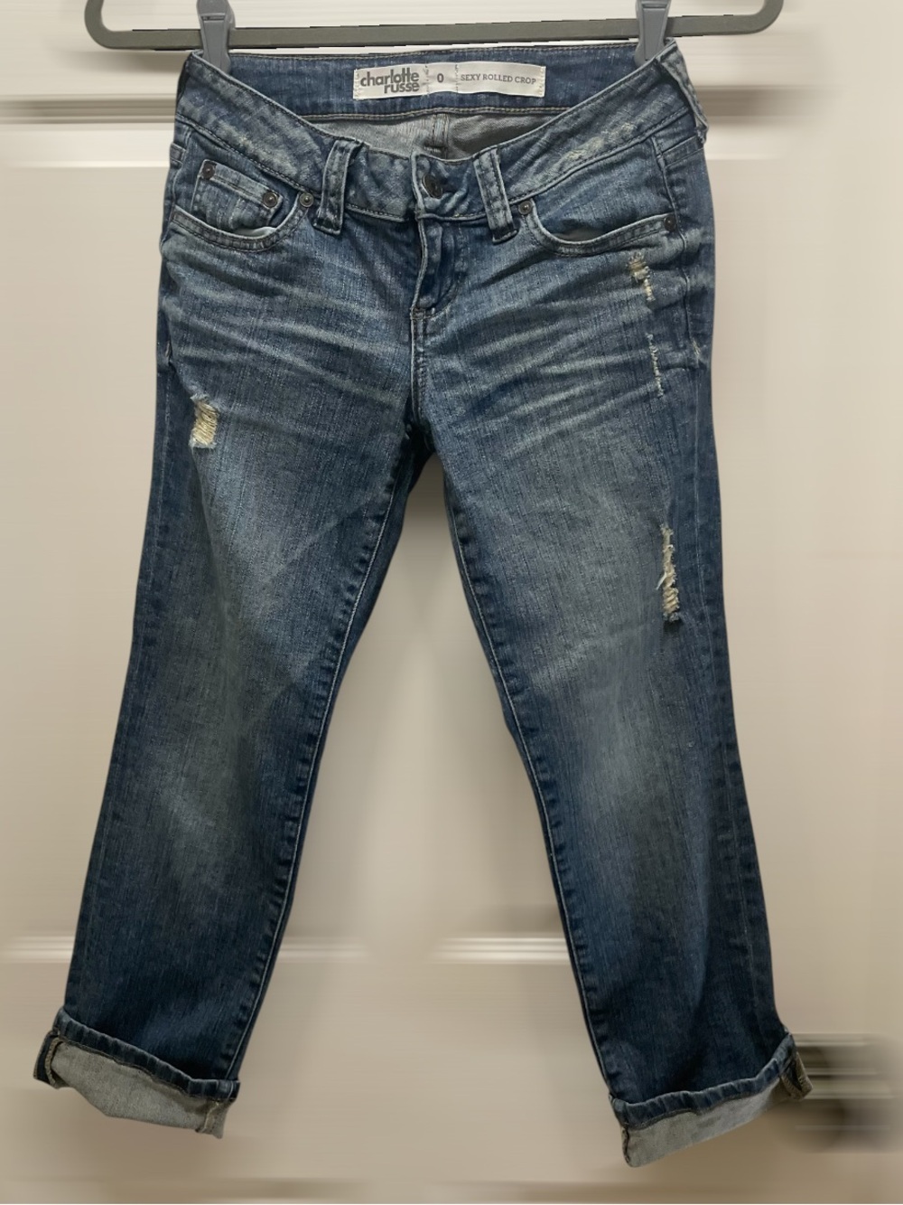 Charlotte Russe Low Rise “Sexy Rolled Crop” Jeans Y2K